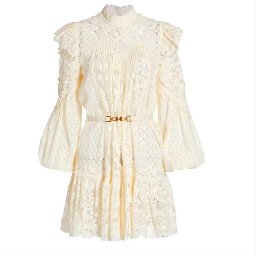 ❗SOLD ❗NEW Zimmermann Concert Textured Lace Mini Dress